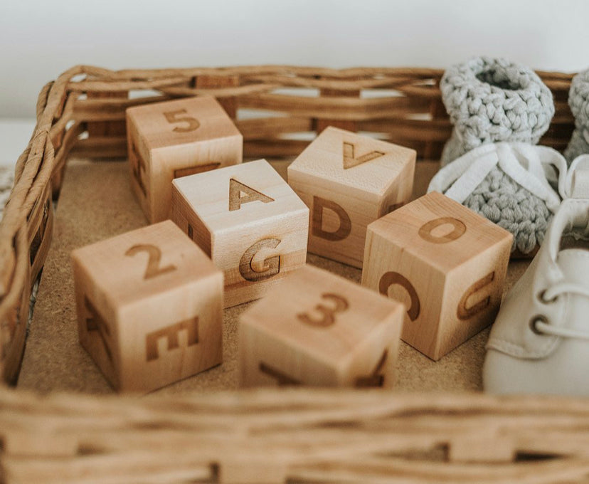Wooden Alphabet And Number Blocks